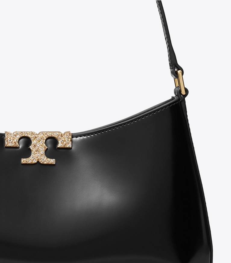 Tory Burch designer schultertaschen Schmale Eleanor Schultertasche mit Pavé in Black angle
