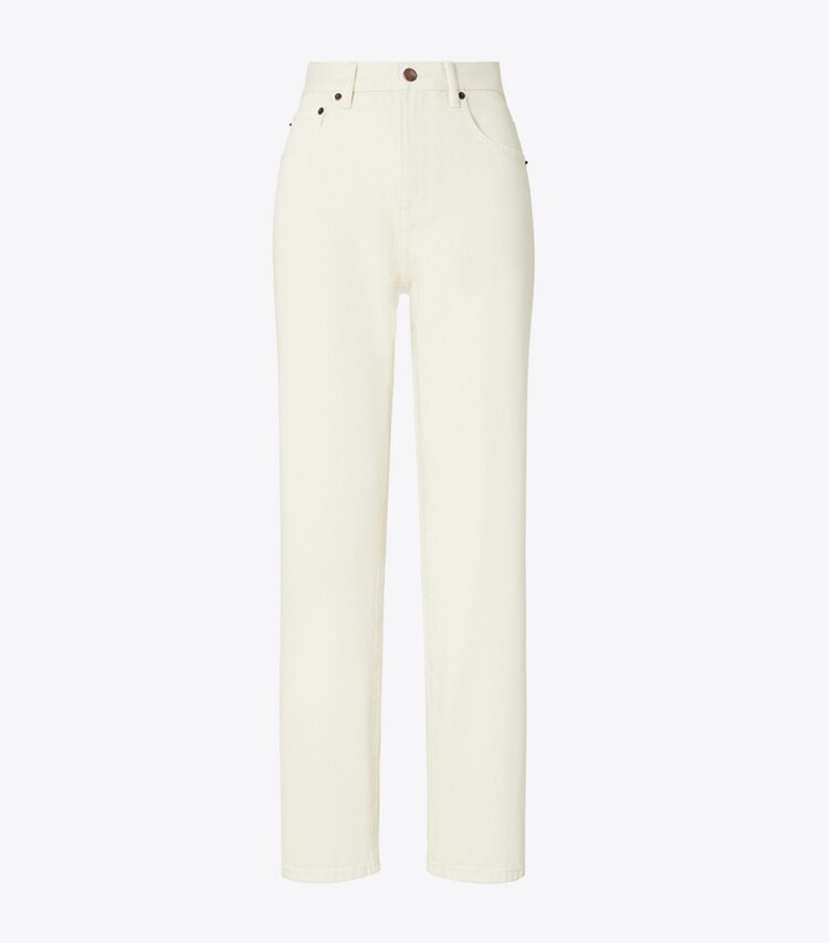 Tory Burch designer unterteile Schmale Jeans in Soft Oatmeal front