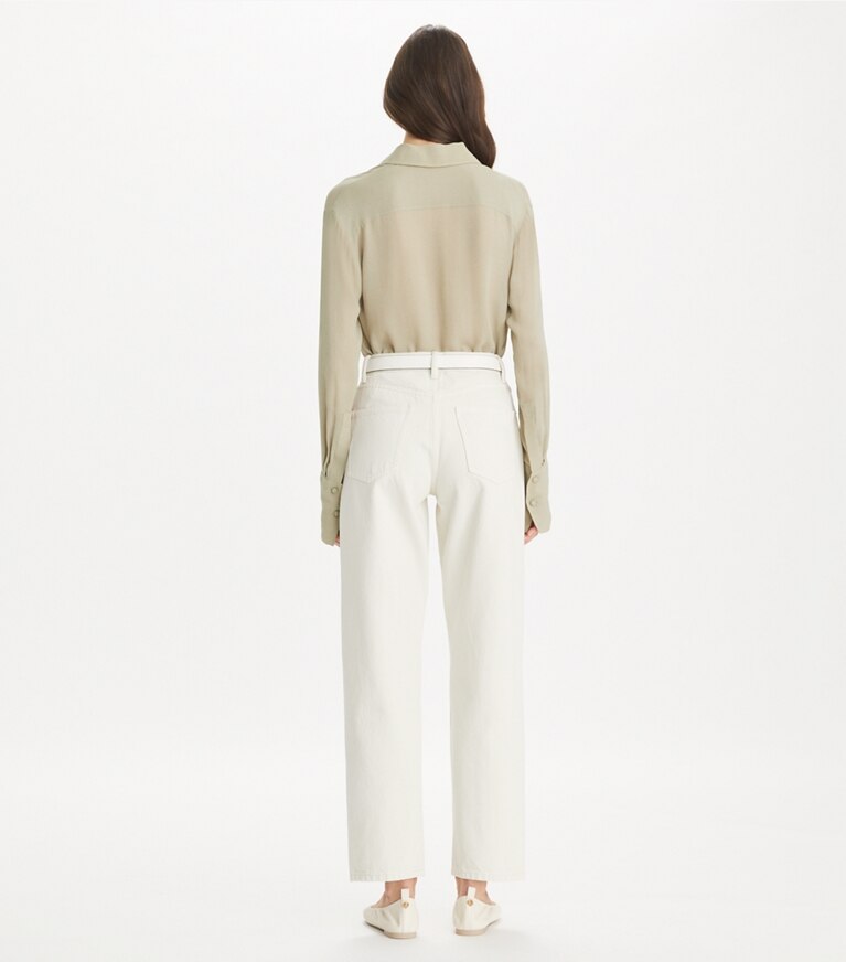 Tory Burch designer unterteile Schmale Jeans in Soft Oatmeal front