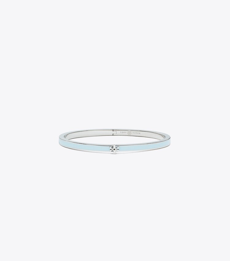 Tory Burch designer armbänder Schmales Icon Armband mit Emaille in Tory Silver / Blue front