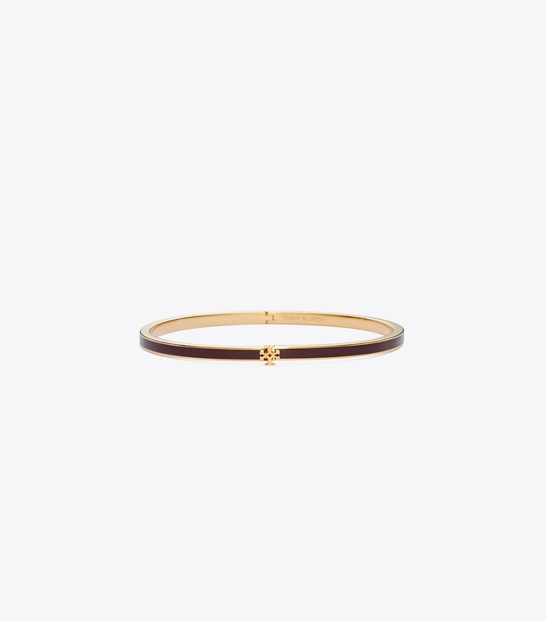 Tory Burch designer armbänder Schmales Icon Armband mit Emaille in Tory Gold / Burgundy front