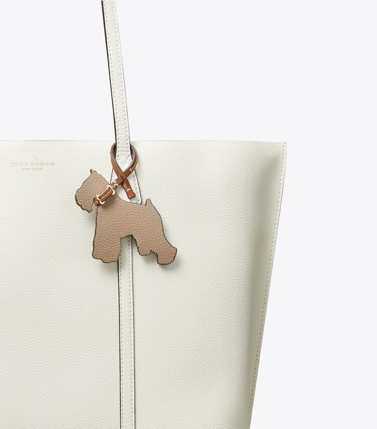 Tory Burch designer bag charms & key rings Schnauzer Key Fob in Taupe Oak detail