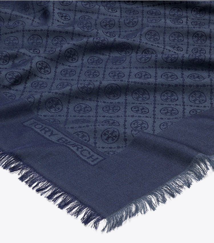 Tory Burch designer sciarpe Sciarpa da viaggio Diamond Dot in Jacquard in Tory Navy dettaglio