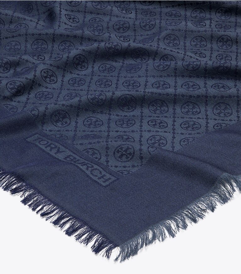 Tory Burch designer sciarpe Sciarpa da viaggio Diamond Dot in Jacquard in Tory Navy dettaglio