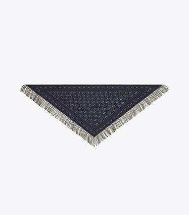 Tory Burch designer sciarpe Sciarpa triangolare in seta in Navy superiore