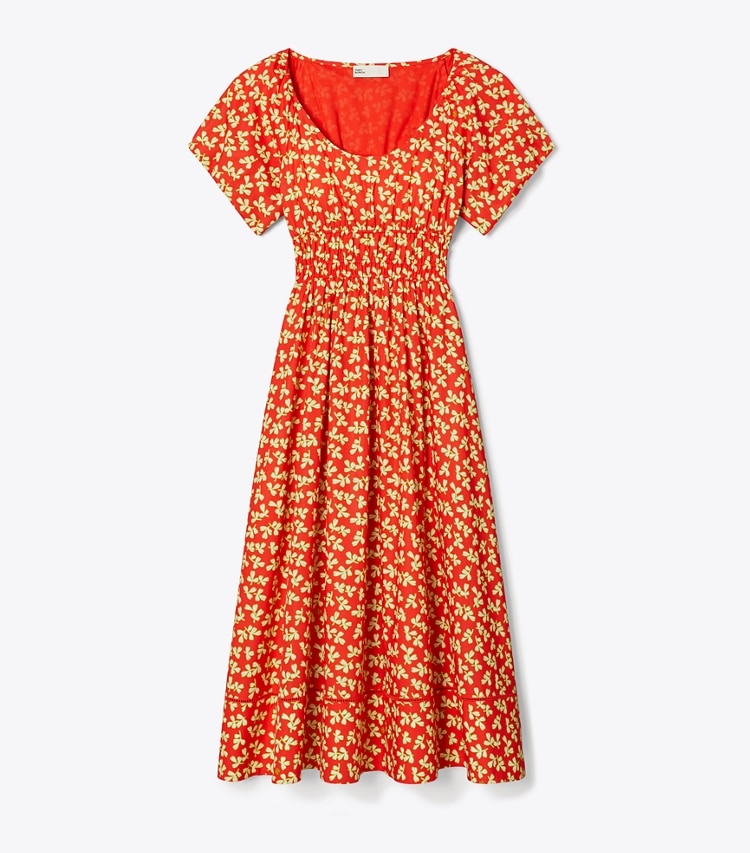 Tory Burch designer coverups Scoop-Neck Dress in Red Little Leaves front