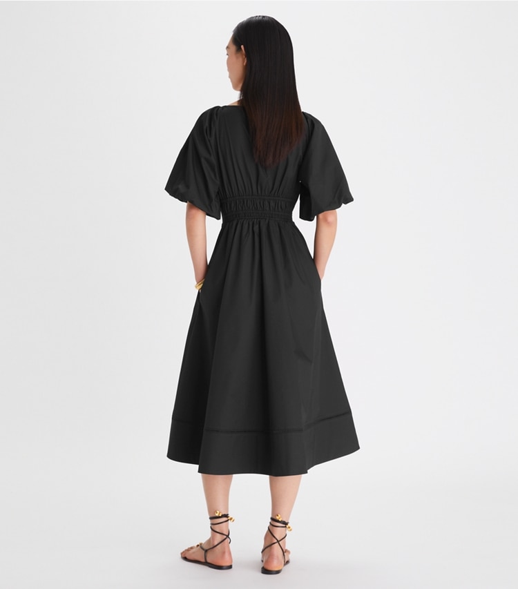 Tory Burch designer coverups Scoop-Neck Dress in Black on model back