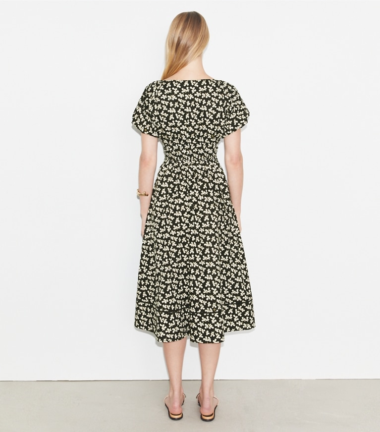 Tory Burch designer coverups Scoop-Neck Dress in Neutral Little Leaves front