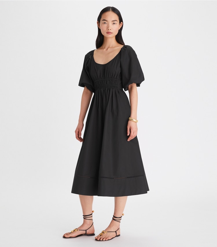 Tory Burch designer coverups Scoop-Neck Dress in Black on model front