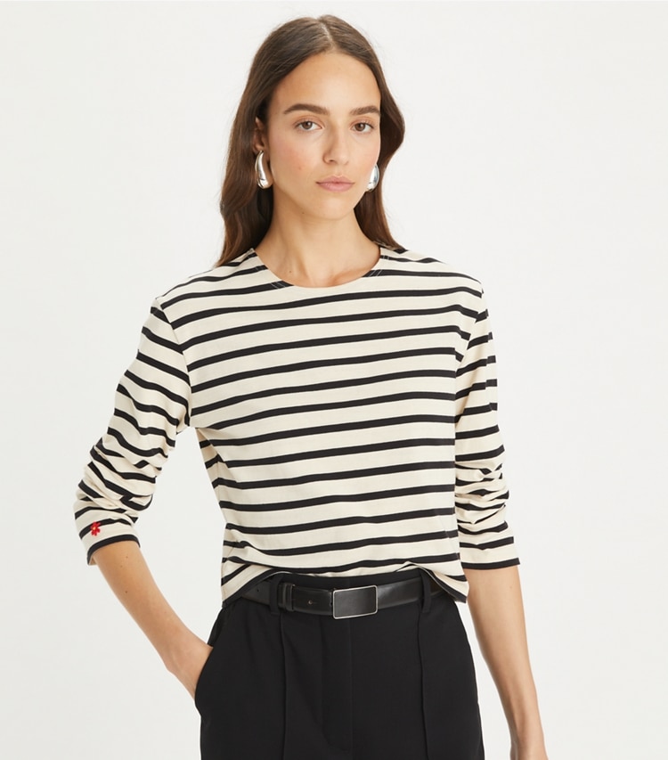 Scrunched Sleeve T-Shirt: Women's Designer Tops | Tory Burch