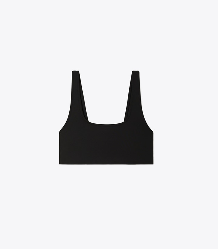 Tory Sport designer sports bras Sculpt Compression Bra in Sport Black front