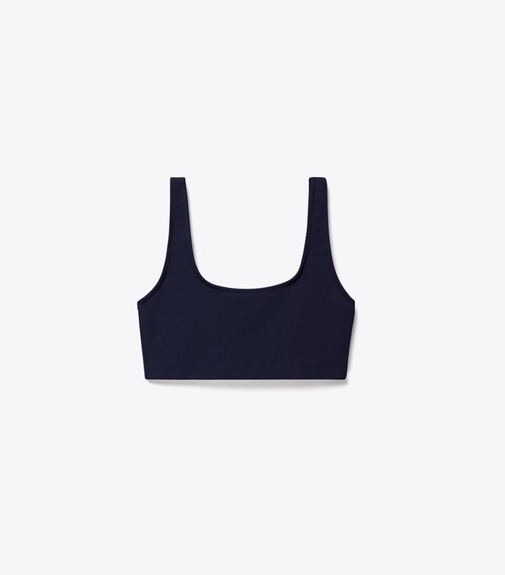 Tory Sport designer sports bras Sculpt Compression Bra in Tory Navy front
