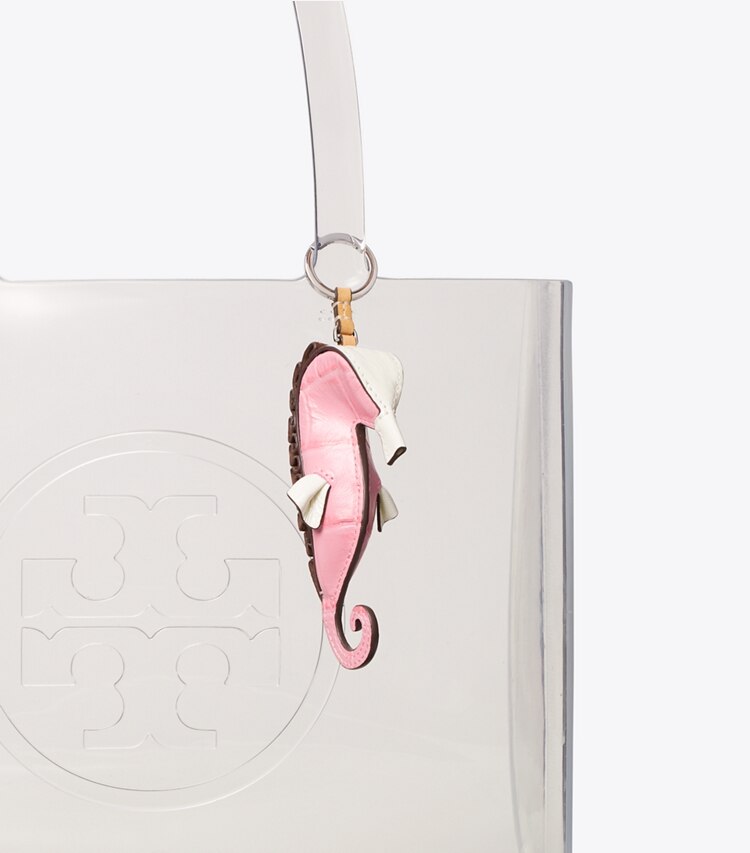 Tory Burch designer taschenanhänger & schlüsselringe Seahorse Taschenanhänger in Rose Sunset detail