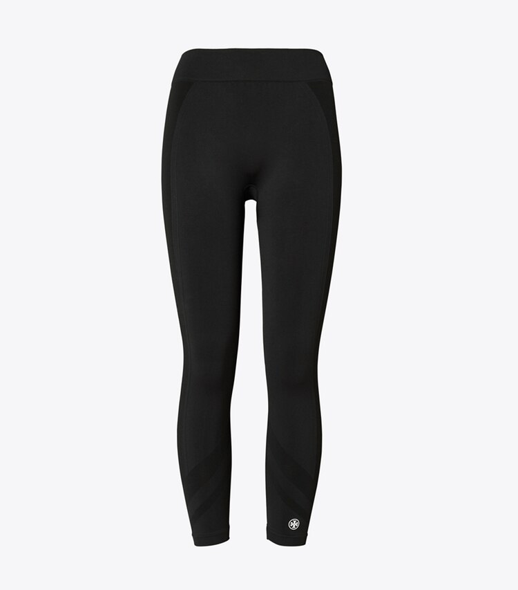 Tory Sport designer bottoms Seamless 7/8 Legging in Sport Black front