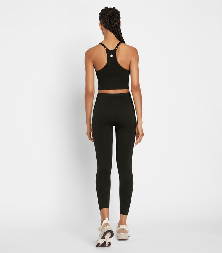 Tory Sport designer bottoms Seamless 7/8 Legging in Sport Black front
