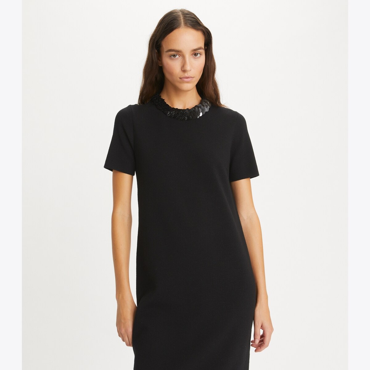 送料関税込み★Tory Burch★SEQUIN-COLLARED WOOL SWEATER DRESS Sequin-Collared Wool Sweater Dress: Women's Designer Dresses