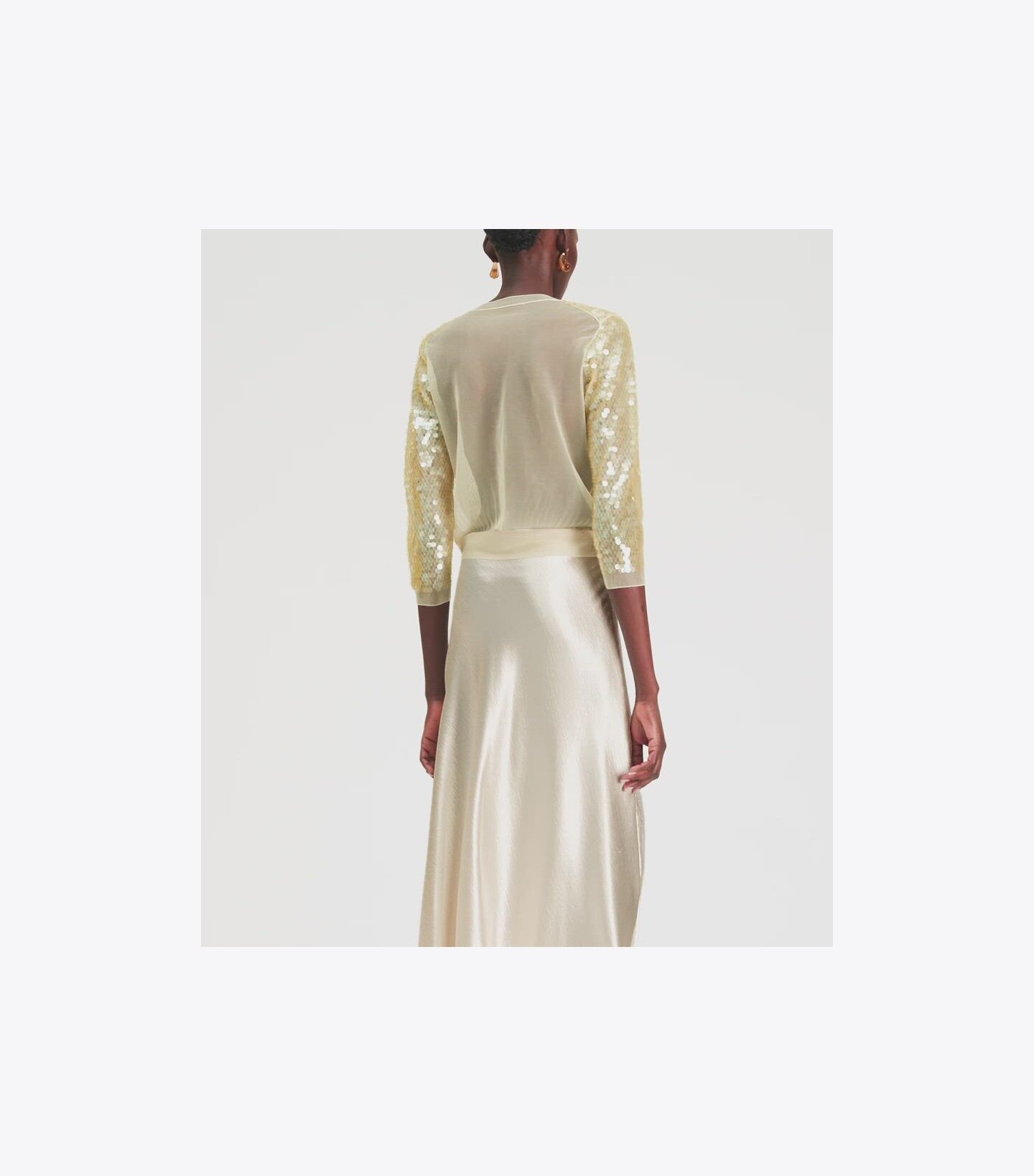 Sequin-Front Cardigan