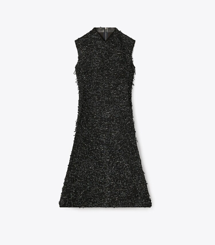 Tory Burch designer dresses Sequined Fringe Dress in Black front