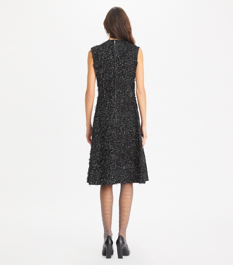 Tory Burch designer dresses Sequined Fringe Dress in Black front