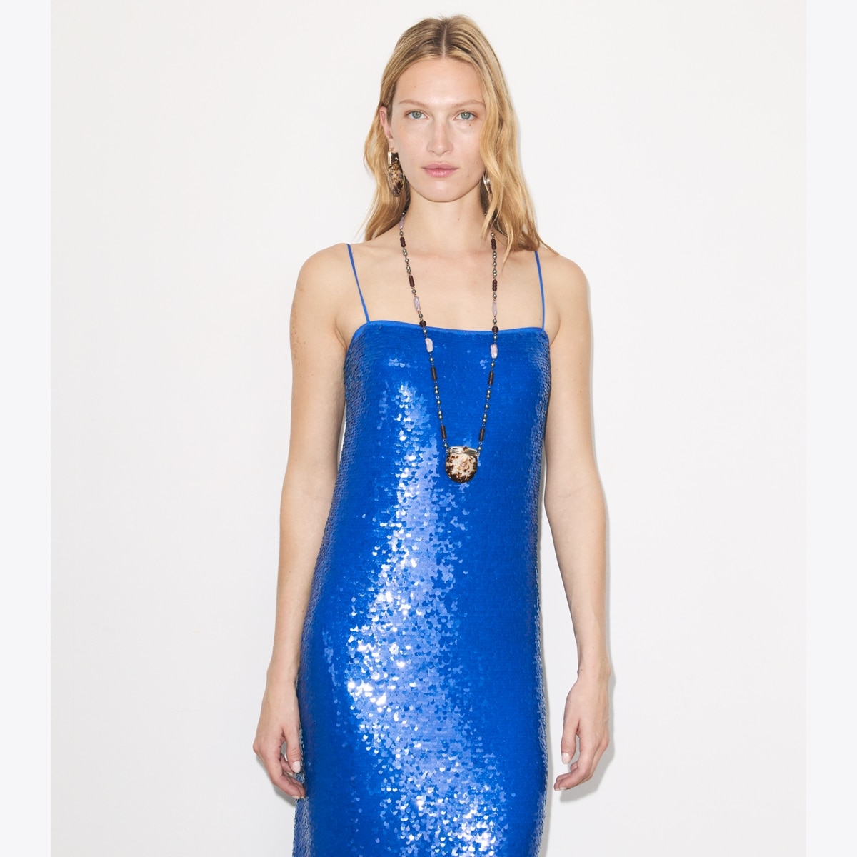 Tory Burch Women's Sequined Mesh Dress in Bay Blue, size 4 Tory Burch Women's Sequined Mesh Dress in Bay Blue, size 4