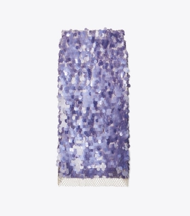 Tory Burch designer bottoms Sequined Skirt in Heirloom Lilac front
