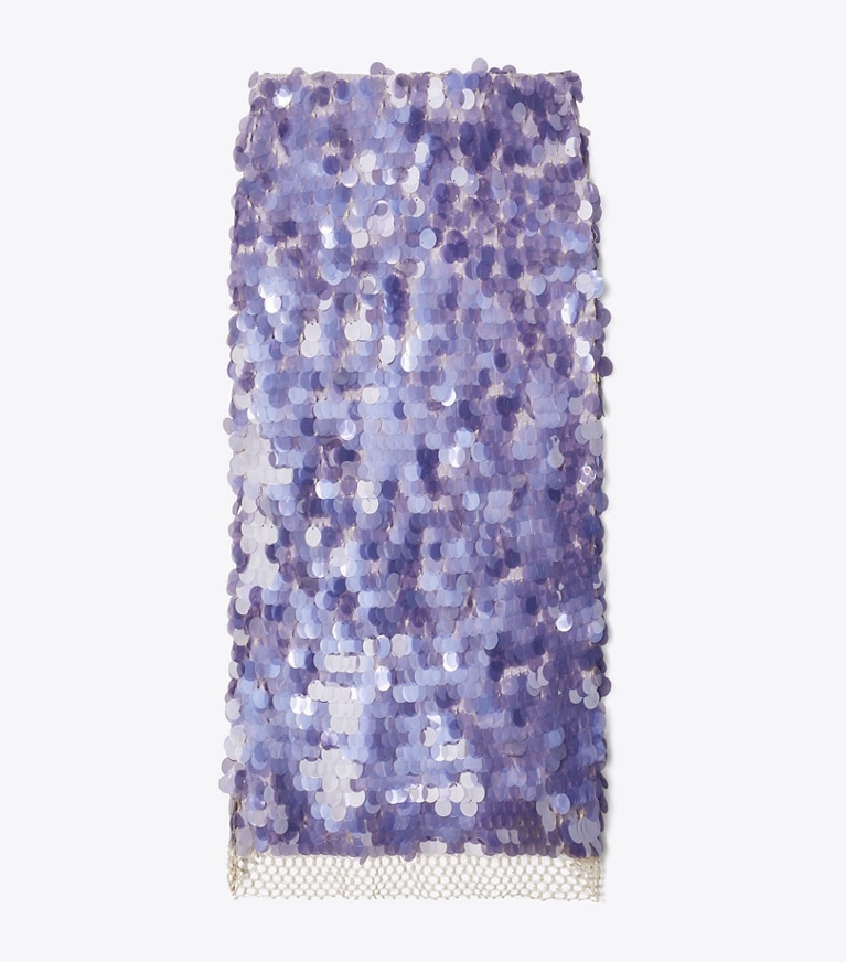 Tory Burch designer bottoms Sequined Skirt in Heirloom Lilac front