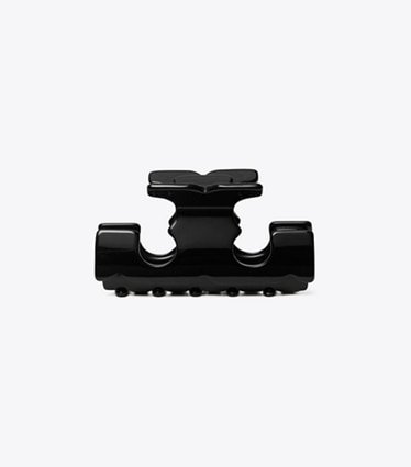Tory Burch designer hair pins Serif-T Hair Clip in Black front