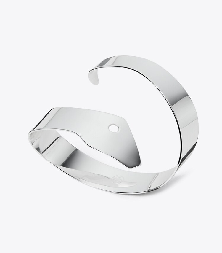 Tory Burch designer bracelets Serpent Cuff in Silver detail