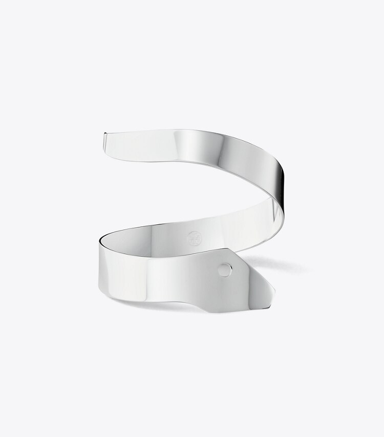 Tory Burch designer bracelets Serpent Cuff in Silver front