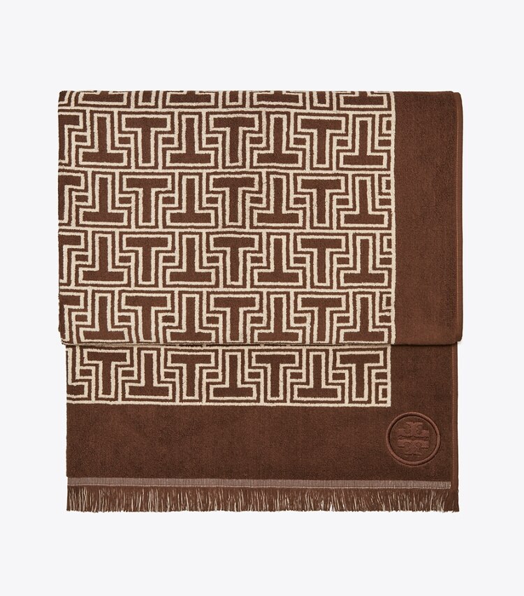 Tory Burch designer serviettes plage Serviette de plage T-Tile dans Brown groupe