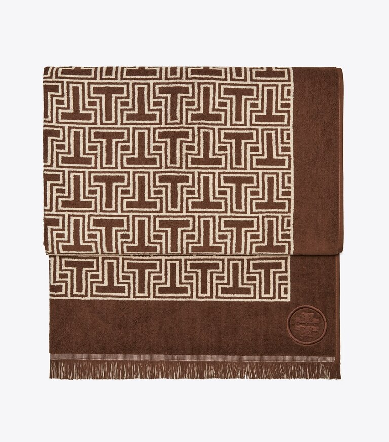 Tory Burch designer serviettes plage Serviette de plage T-Tile dans Brown groupe