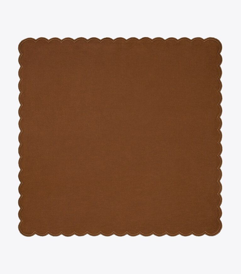 Tory Burch designer linge Serviette de table en lin à bords festonnés, lot de 6 dans Brown de face