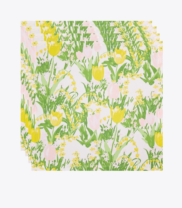 Tory Burch designer linge Serviette de table Les Tulipes, lot de 4 dans Multi détails