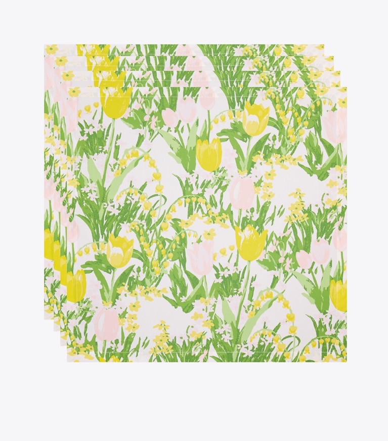 Tory Burch designer linge Serviette de table Les Tulipes, lot de 4 dans Multi détails