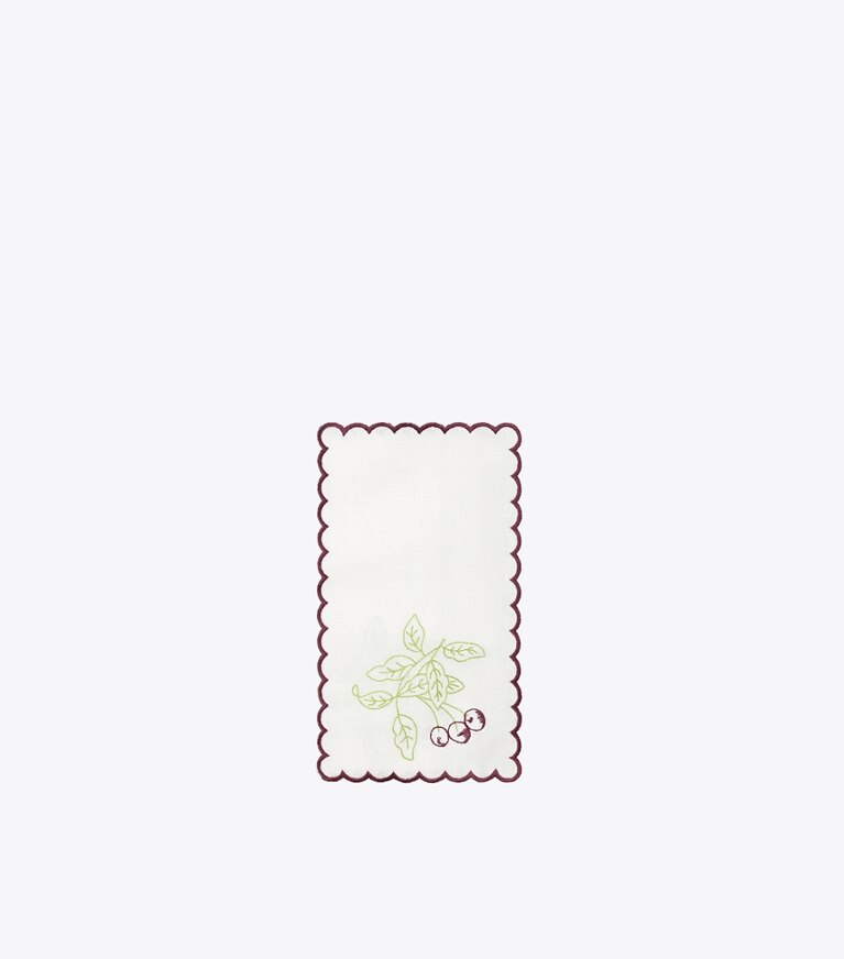Tory Burch diseñador mantelería Servilleta de cóctel de lino bordada, set de 6 en White / Multi frente