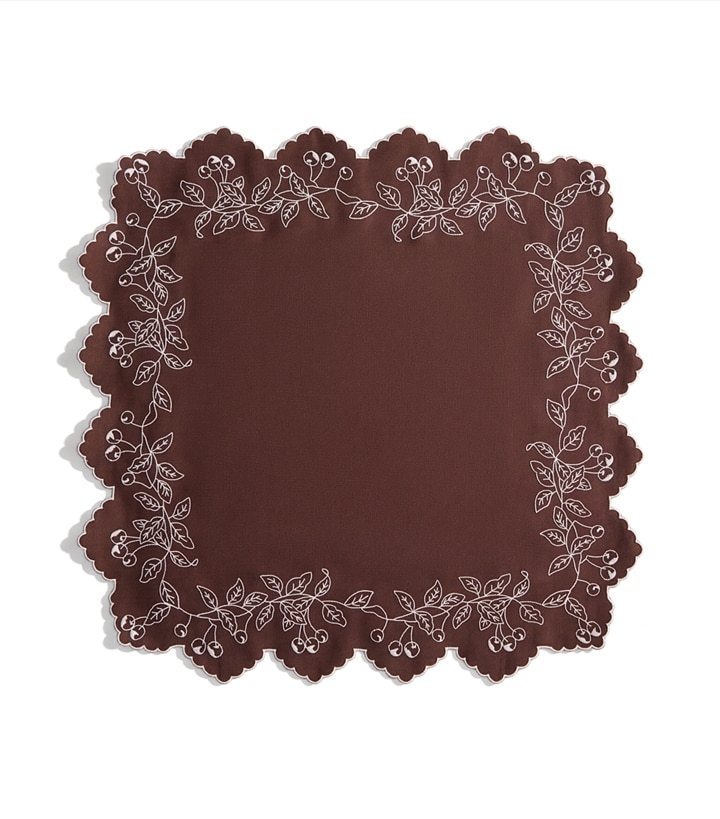 Servilleta de cena de lino bordada, set de 4