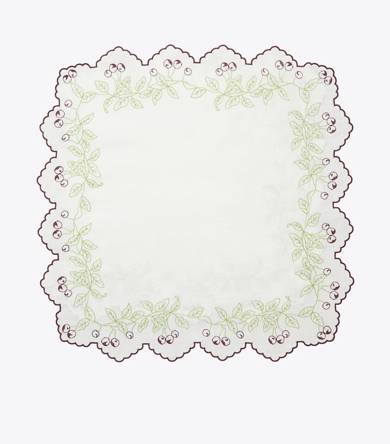Tory Burch diseñador mantelería Servilleta de cena de lino bordada, set de 4 en White / Multi frente