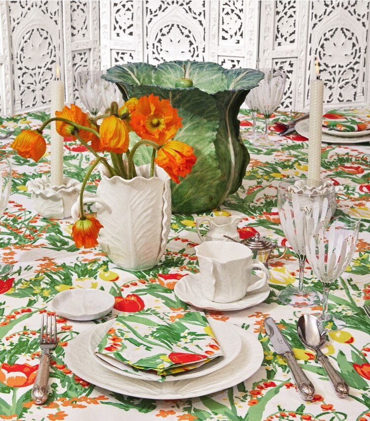 Tory Burch designer servizio da tavola Set Da 2 Tazze E Piattini Lettuce in White editorial