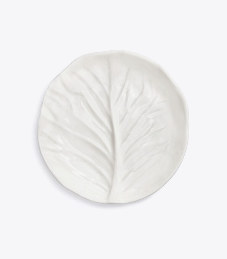 Tory Burch designer servizio da tavola Set Da 4 Piatti Da Stuzzichino Lettuce in White front