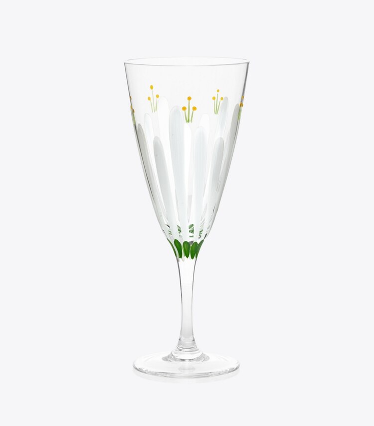 Tory Burch diseñador vajilla y cristalería Set de 2 copas de champán Spring Meadow en Clear/Multi frente