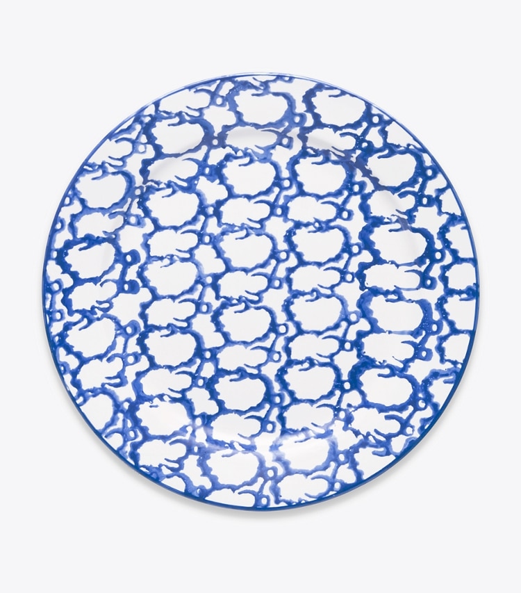 Tory Burch diseñador vajilla y cristalería Set de 2 platos playos de loza esponjada en Smoke Ring frente