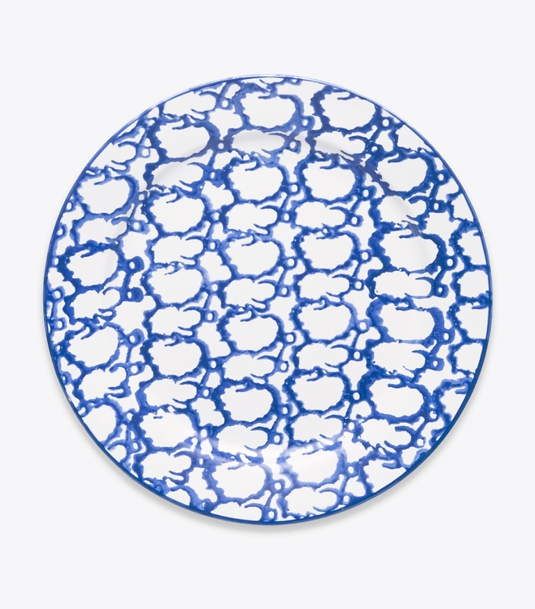 Tory Burch diseñador vajilla y cristalería Set de 2 platos playos de loza esponjada en Smoke Ring frente