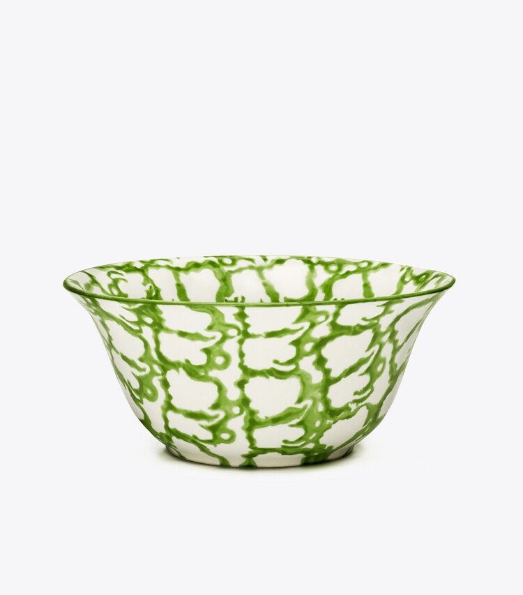 Tory Burch diseñador artículos de mesa & cristalería Set de 4 cuencos pequeños de loza esponjada en Green/Smoke frente