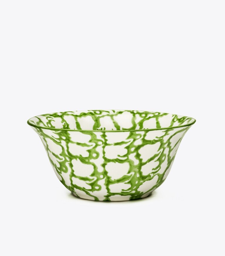 Tory Burch diseñador artículos de mesa & cristalería Set de 4 cuencos pequeños de loza esponjada en Green/Smoke frente
