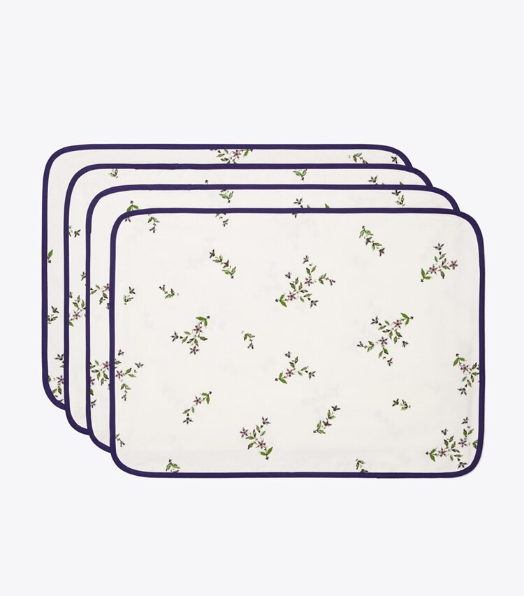 Tory Burch diseñador mantelería Set de 4 manteles individuales Jolie Fleur en NEW IVORY grupo