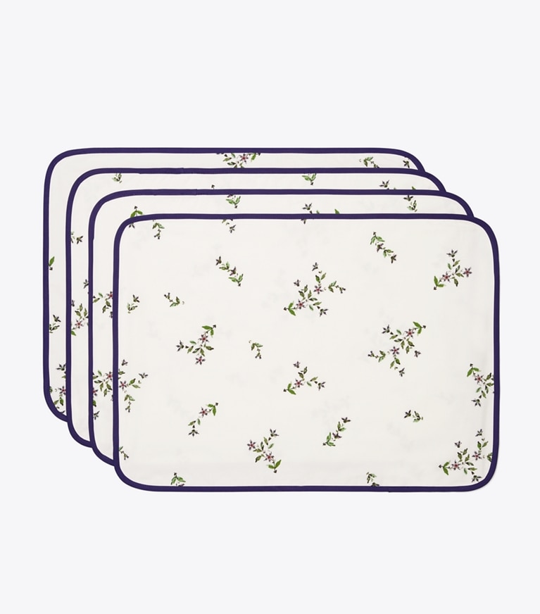 Tory Burch diseñador mantelería Set de 4 manteles individuales Jolie Fleur en NEW IVORY grupo