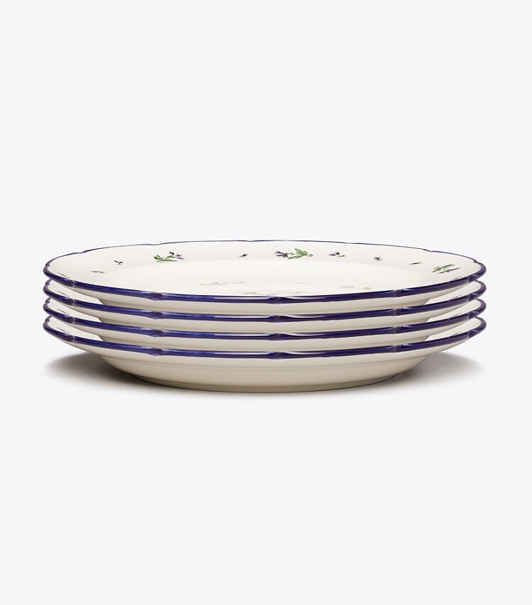 Tory Burch diseñador artículos de mesa & cristalería Set de 4 platos de ensalada Jolie Fleur en NEW IVORY grupo