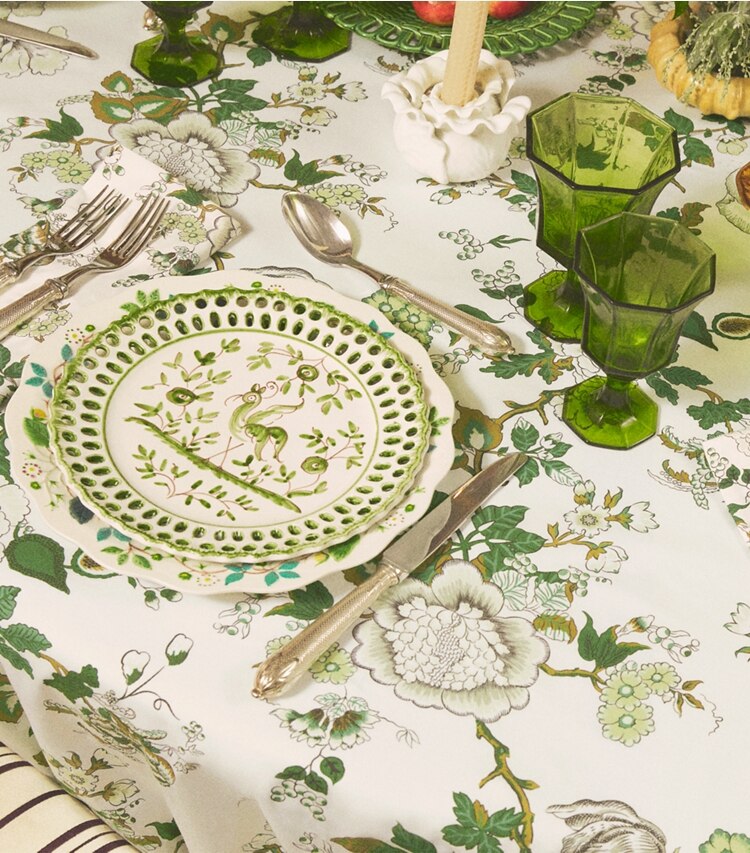 Tory Burch diseñador artículos de mesa & cristalería Set de 4 platos para ensalada Oiseau en Green editorial