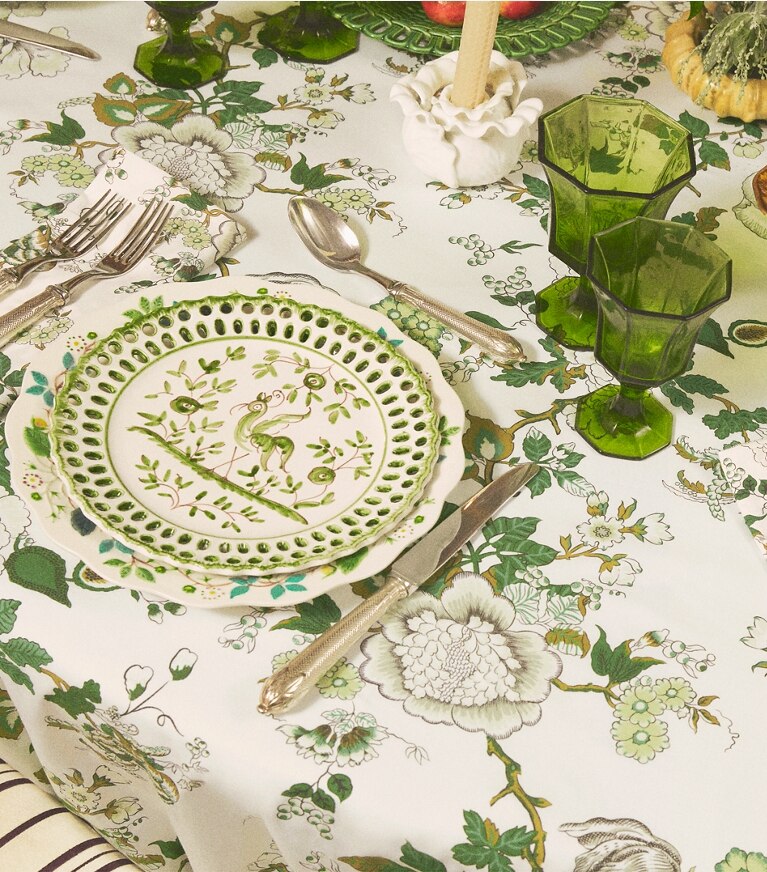 Tory Burch diseñador artículos de mesa & cristalería Set de 4 platos para ensalada Oiseau en Green editorial