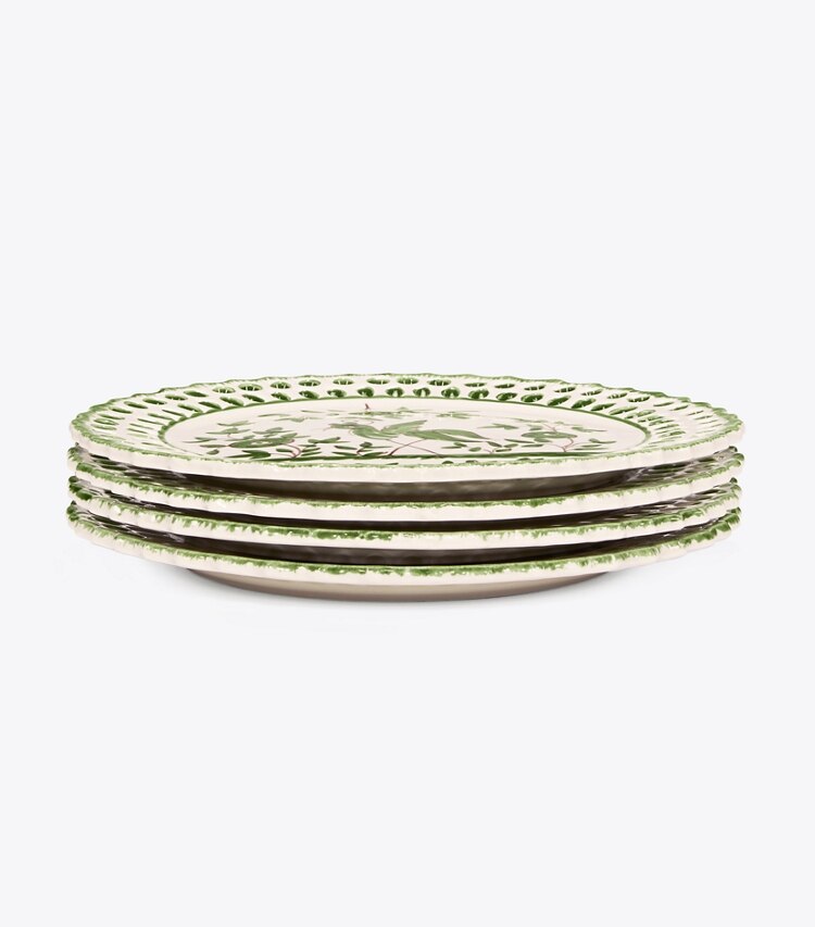 Tory Burch diseñador artículos de mesa & cristalería Set de 4 platos para ensalada Oiseau en Green grupo